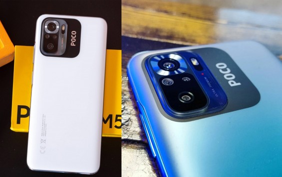 Смартфоны POCO M5s белый и синий цвета