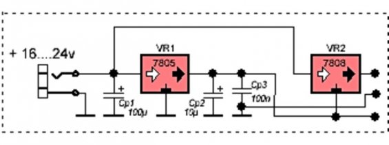 Источник питания программера - схема стабилизатора