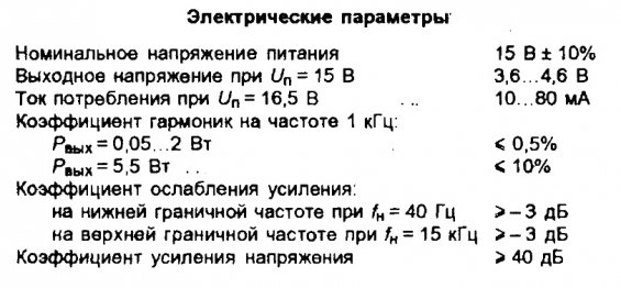 типовые заводские параметры по микросхеме