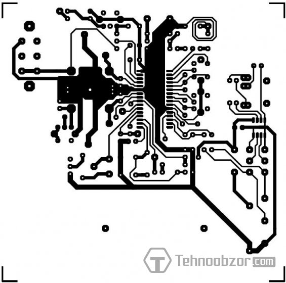 Рисунок печатной платы приёмника на TEA5711