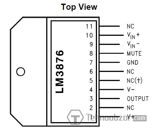 Цоколёвка микросхемы LM-3876
