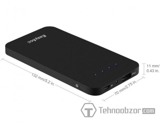 Размеры EasyAcc 12000mAh Power Bank