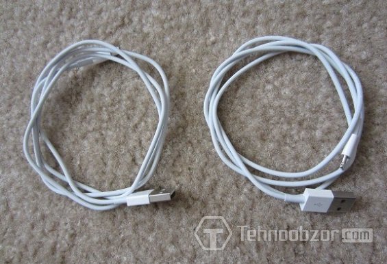 Оригинальный и поддельный шнуры usb для iPhone