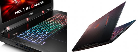 Клавиатура MSI GT72S 6QE DOMINATOR PRO G и дизайн ASUS ROG STRIX GL702VT