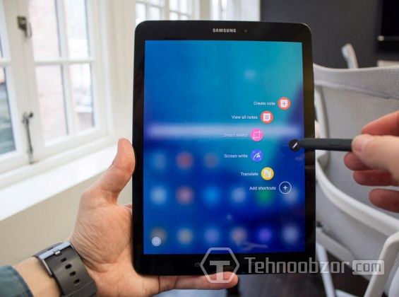 Выбор опций на Samsung Galaxy Tab S3