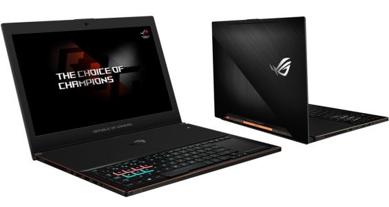 Два ноутбука ASUS ROG Zephyrus GX501 на белом фоне