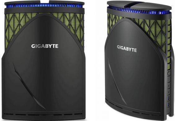 Два десктопа Gigabyte Brix GB-GZ1DTi7-1070-NK-GW на белом фоне