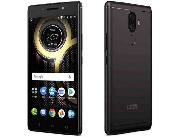 Два смартфона Lenovo K8 Note на белом фоне