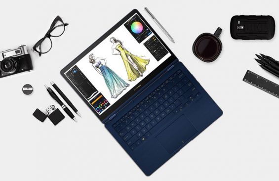 Стилус лежит возле ноутбука-трансформера ASUS Zenbook Flip S UX370UA