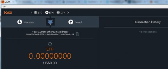 Jaxx - веб-кошелек для Ethereum