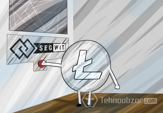 Монета Лайткоина возле кнопки включения технологии SegWit