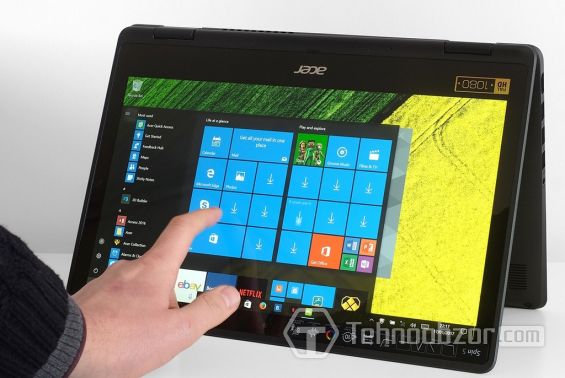 Запуск операционной системы на ноутбуке Acer Spin 5