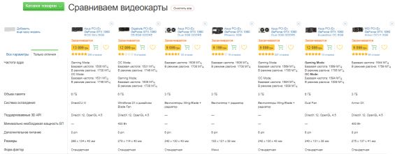 Отличия видеокарт GeForce GTX 1060 для майнинга