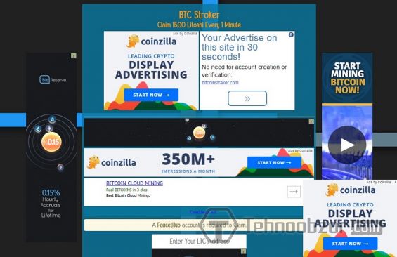 Рекламные баннеры на Litecoin-кране Bitcoinstraker