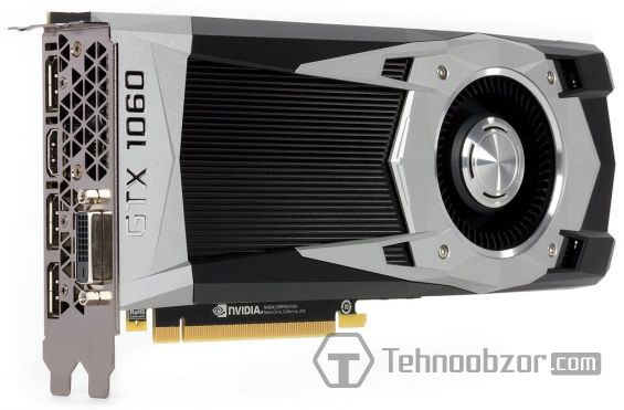 Видеокарта GeForce GTX 1060 крупным планом