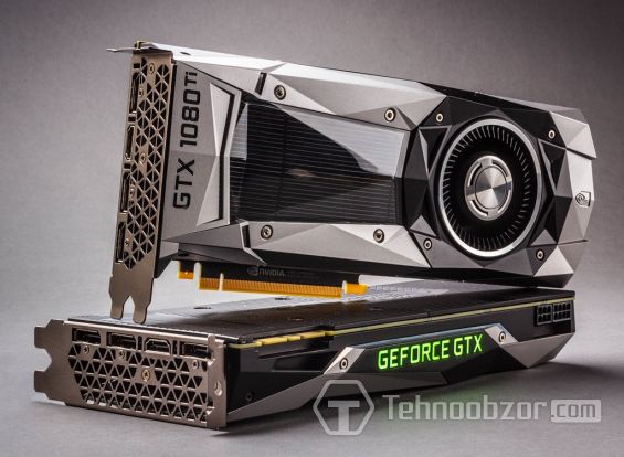 Видеокарта NVIDIA GeForce GTX 1080 Ti крупным планом