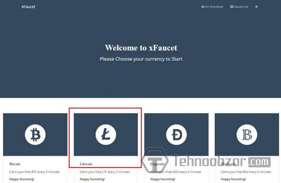 Главная страница ресурса Xfaucet.net