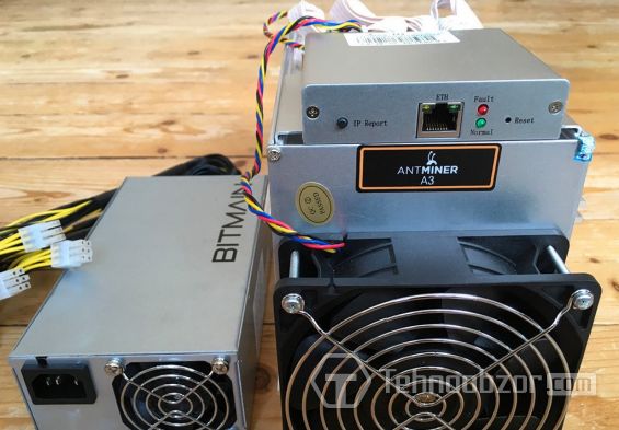 Bitmain Antminer A3 крупным планом