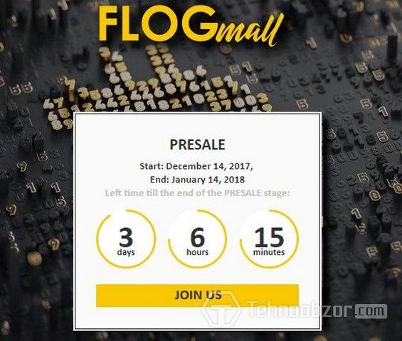 Хронологические рамки предварительной продажи ICO FLOGmall