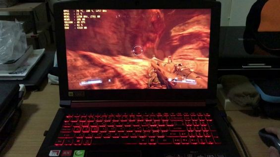 Запуск игры DOOM на ноутбуке Acer Nitro 5 an515