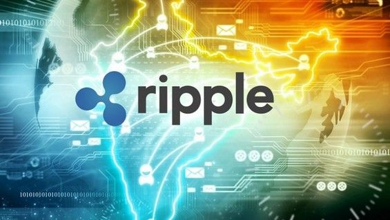 Значок Ripple на фоне цифрового изображения электронных писем