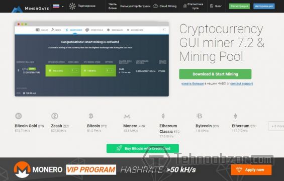 Оформление пула MinerGate