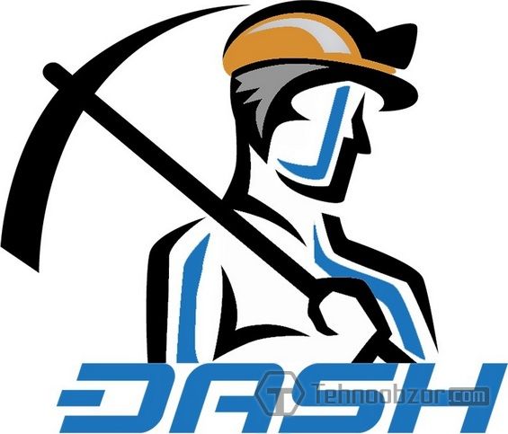 Рисунок шахтёра и надпись Dash