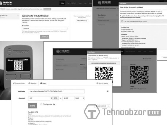 Процесс создания Биткоин кошелька Trezor