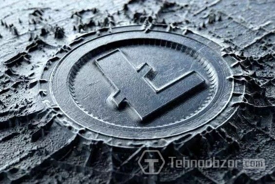 Отпечаток в виде эмблемы Litecoin