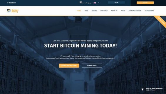 Интерфейс платформы облачного майнинга Genesis-mining.com