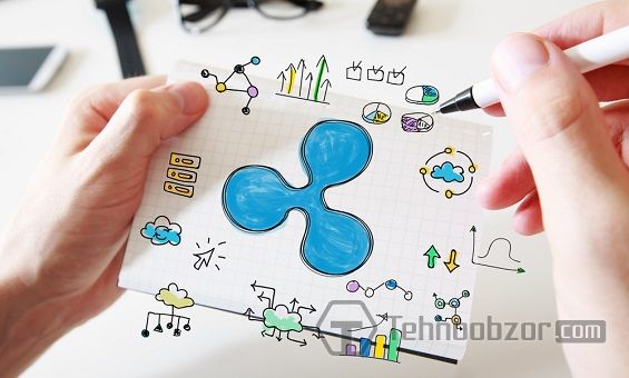 Нарисованный логотип и сеть Ripple