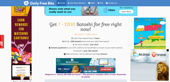 Интерфейс Bitcoin faucet Daily Free Bits