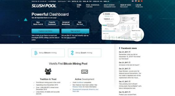 Главная страница площадки Slush Pool