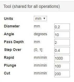 Ввод параметров для режущего инструмента на 3D-принтере SkyOne