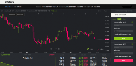 Профессиональная платформа Tradeview на bitstamp.net