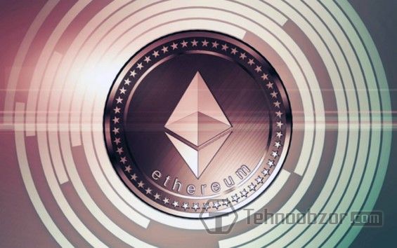 Эмблема Ethereum крупным планом