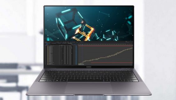 Ноутбук Huawei MateBook X Pro в открытом состоянии