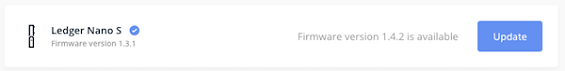 Уведомление о прошивке Ledger Nano S