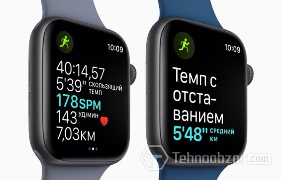 Результаты тренировки на дисплее Apple Watch Series 4