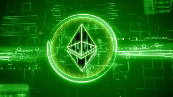 Цифровая эмблема криптовалюты Ethereum Classic