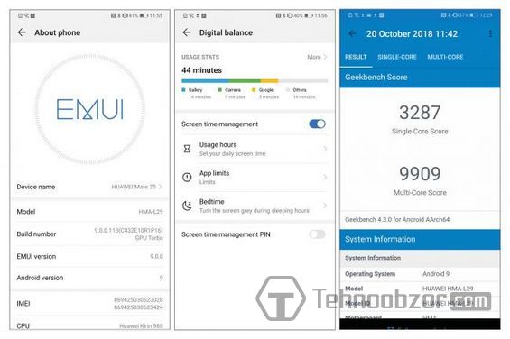 Тестирование Huawei Mate 20 в бенчмарке