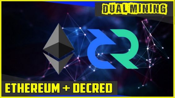 Значки Ethereum и Decred крупным планом