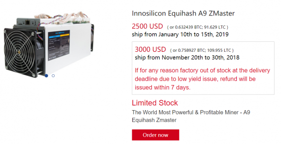 Innosilicon A9 Zmaster