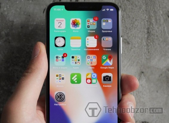 Дисплей копии iPhone X крупным планом