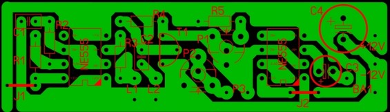 Печатная плата МИ ПИРАТ на Tl 0722 и Ne 555