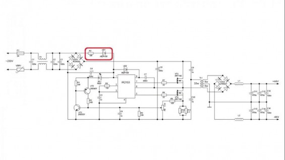 Схема запитки для IR2153