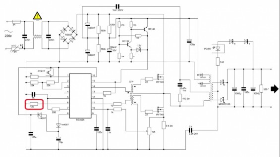 Резистор для смены частоты блока питания