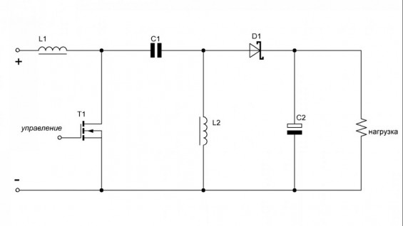 Схема выключенного преобразователя