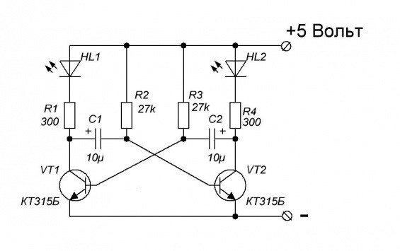 Мультивибратор на транзисторах
