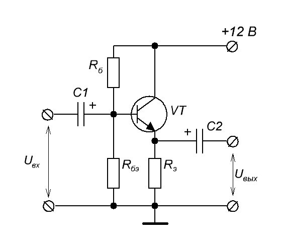 Эмиттерный повторитель – схема